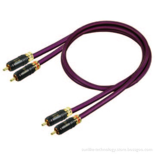 Audio Cable with 24K Gold-plated SCC Pin and OEM Orders Welcomed